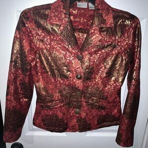 Chico's Red and Gold Women's‎ Jacket